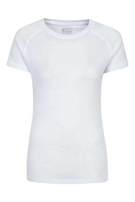 'Talus' Women's Round Neck Tee Quick Dry Thermal Base Layer Top White - Image 1