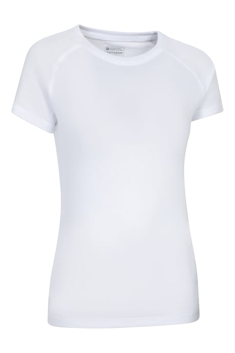 'Talus' Women's Round Neck Tee Quick Dry Thermal Base Layer Top White - Image 2