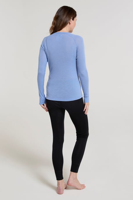 'Merino' Women's Thermal Base Layer Trousers Breathable Skiing Hiking Pants Blue - Image 3