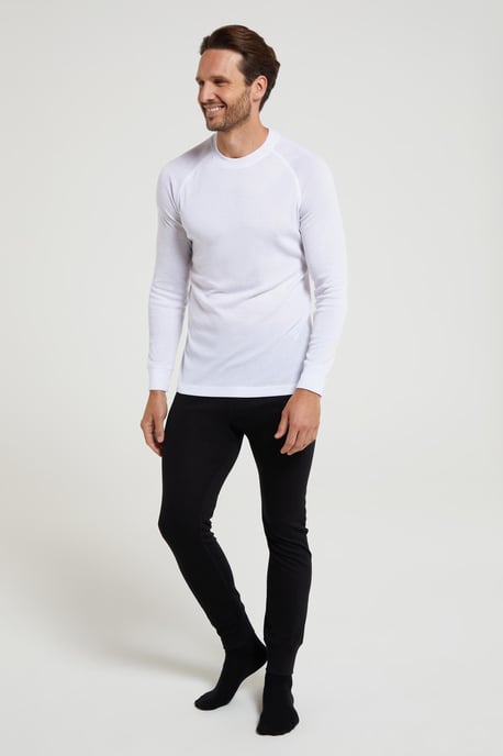 'Talus' Men's Thermal Base Layer Top Quick Drying Breathable White - Image 2