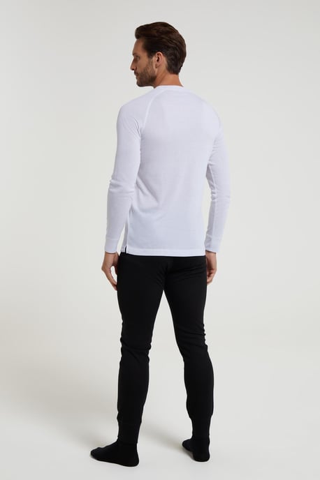 'Talus' Men's Thermal Base Layer Top Quick Drying Breathable White - Image 3
