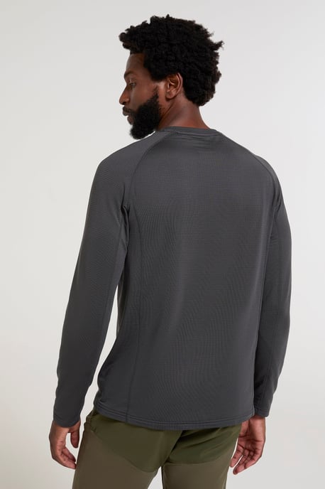 'Vermont' Men's Thermal Base Layer Top Breathable Skiing Hiking Tee Grey - Image 3
