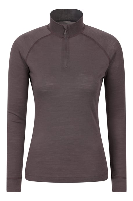 Women's Base Layer Top Zip Neck Breathable Long Sleeved Tee Brown - Image 5