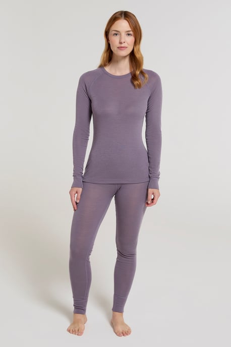 'Merino' Women's Thermal Base Layer Trousers Breathable Skiing Hiking Pants Purple - Image 2