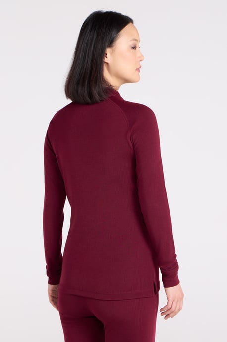 'Talus' Women's Base Layer Top Half Zip Thermal Long Sleeved Tee Berry - Image 4