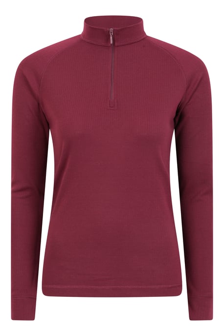 'Talus' Women's Base Layer Top Half Zip Thermal Long Sleeved Tee Berry - Image 6