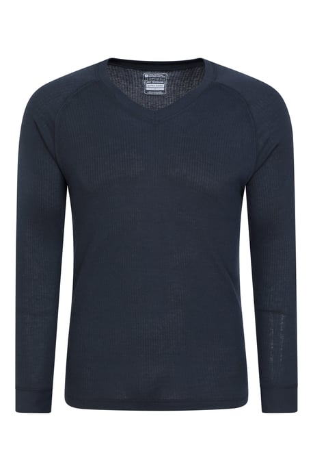 'Talus' Men's V Neck Base Layer Top Thermal Quick Drying Winter Tee Navy - Image 5