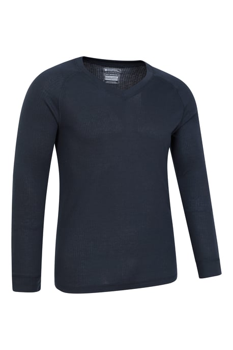 'Talus' Men's V Neck Base Layer Top Thermal Quick Drying Winter Tee Navy - Image 6