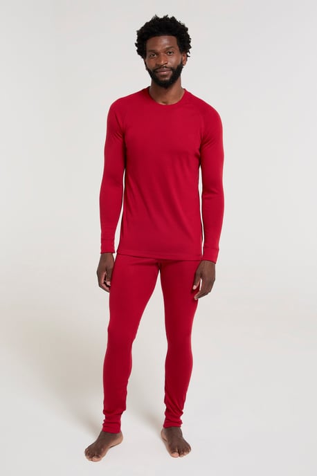 'Talus' Men's Thermal Base Layer Top Quick Drying Breathable Red - Image 2