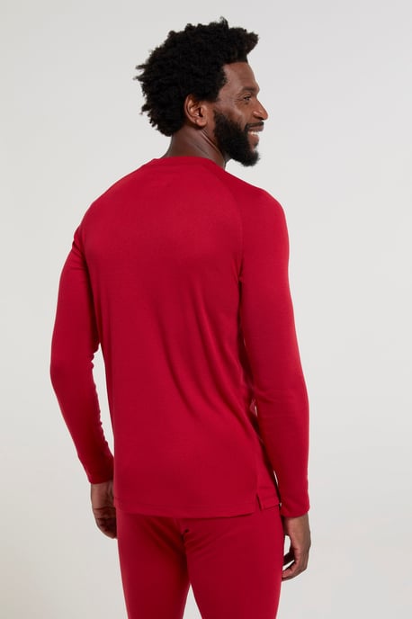 'Talus' Men's Thermal Base Layer Top Quick Drying Breathable Red - Image 3