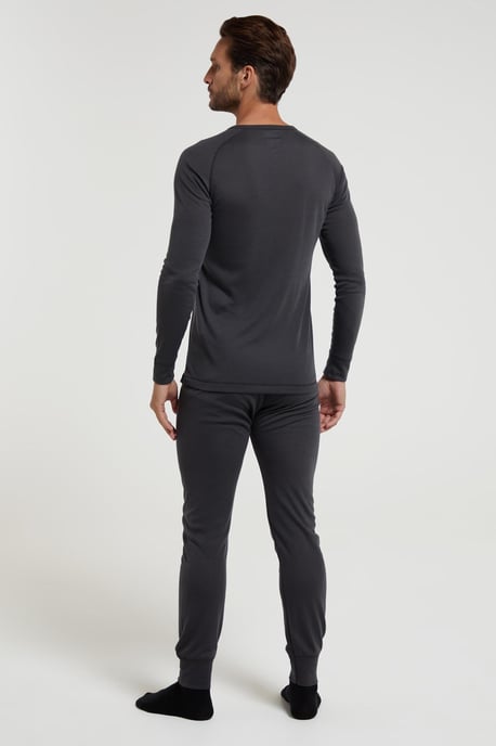 'Talus' Men's V Neck Base Layer Top Thermal Quick Drying Winter Tee Charcoal - Image 3
