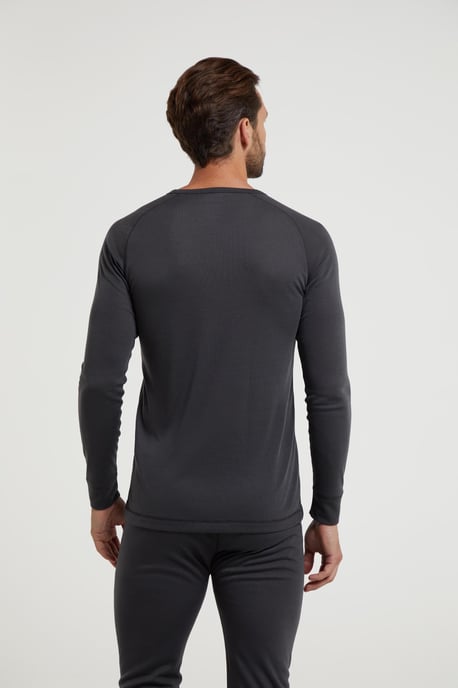 'Talus' Men's V Neck Base Layer Top Thermal Quick Drying Winter Tee Charcoal - Image 4
