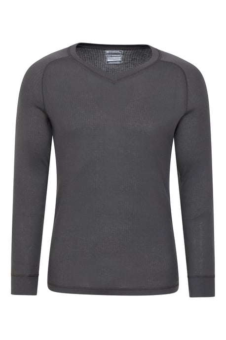 'Talus' Men's V Neck Base Layer Top Thermal Quick Drying Winter Tee Charcoal - Image 5