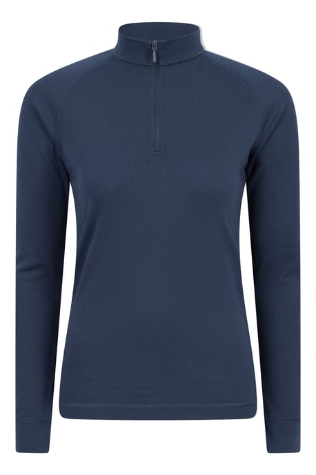 'Talus' Women's Base Layer Top Half Zip Thermal Long Sleeved Tee Navy - Image 1