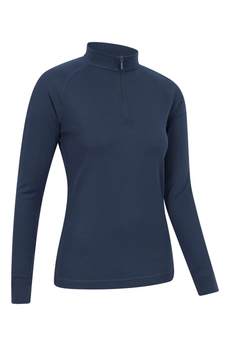 'Talus' Women's Base Layer Top Half Zip Thermal Long Sleeved Tee Navy - Image 2