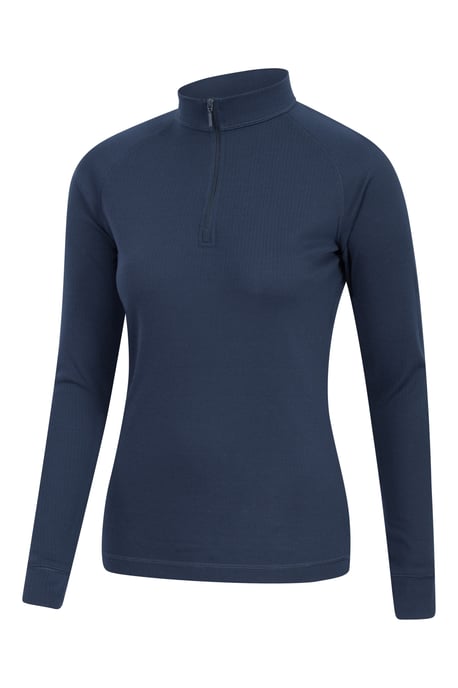 'Talus' Women's Base Layer Top Half Zip Thermal Long Sleeved Tee Navy - Image 4