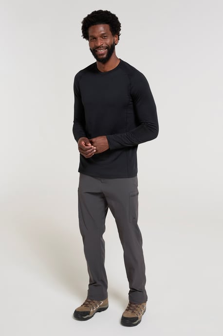 'Vermont' Men's Thermal Base Layer Top Breathable Skiing Hiking Tee Black - Image 2