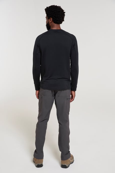 'Vermont' Men's Thermal Base Layer Top Breathable Skiing Hiking Tee Black - Image 3