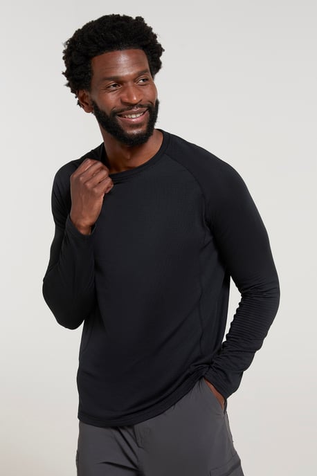 'Vermont' Men's Thermal Base Layer Top Breathable Skiing Hiking Tee Black - Image 4