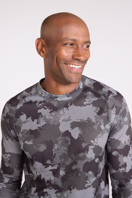 'Talus' Men's Printed Round Neck Top Quick Dry Winter Base Layer Camouflage - Image 4