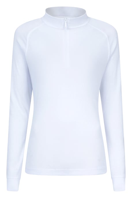 'Talus' Women's Base Layer Top Half Zip Thermal Long Sleeved Tee White - Image 5