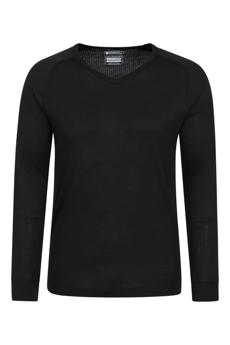 'Talus' Men's V Neck Base Layer Top Thermal Quick Drying Winter Tee Black - Image 5
