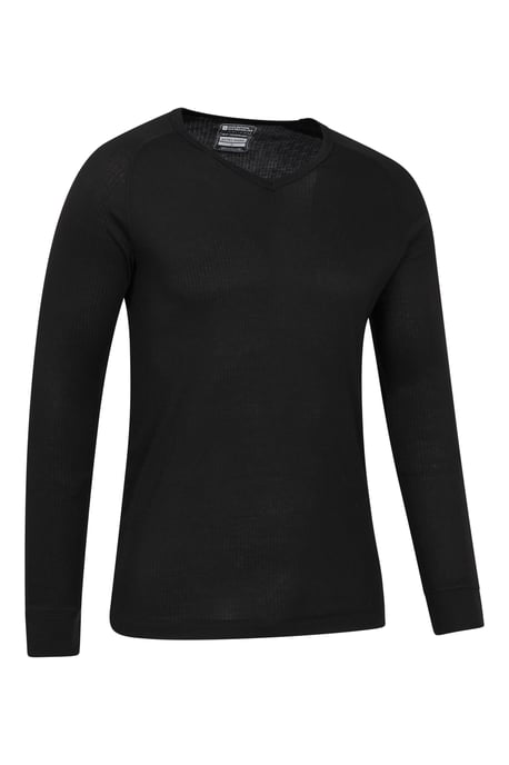 'Talus' Men's V Neck Base Layer Top Thermal Quick Drying Winter Tee Black - Image 6
