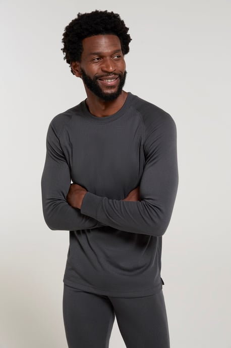 'Talus' Men's Thermal Base Layer Top Quick Drying Breathable Charcoal - Image 4