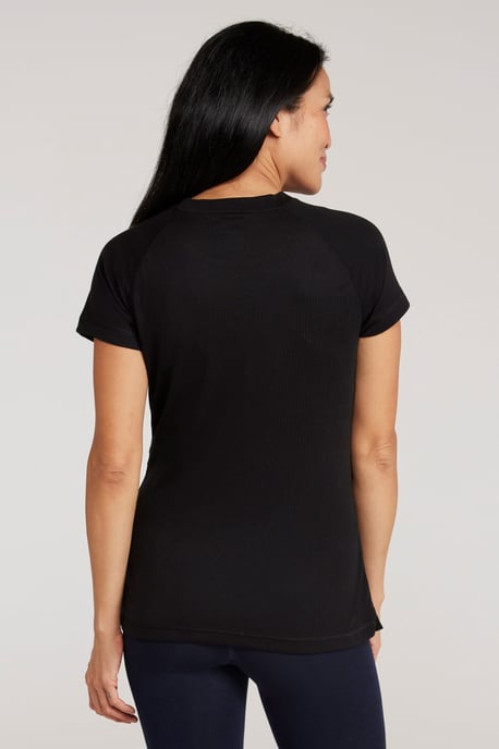 'Talus' Women's Round Neck Tee Quick Dry Thermal Base Layer Top Black - Image 2