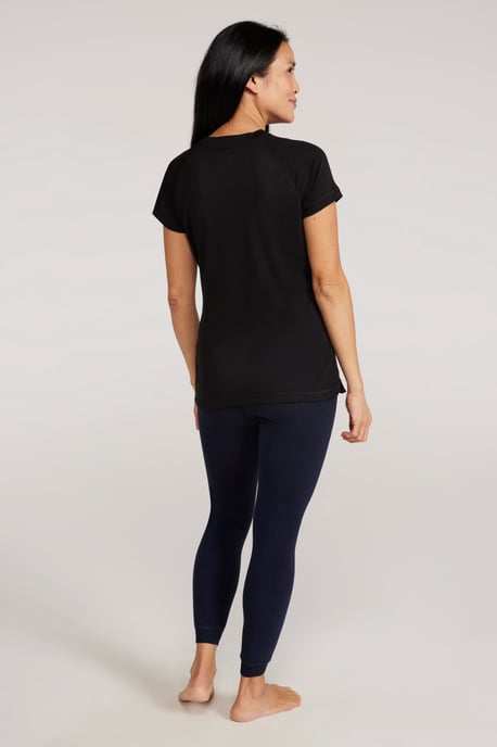 'Talus' Women's Round Neck Tee Quick Dry Thermal Base Layer Top Black - Image 4
