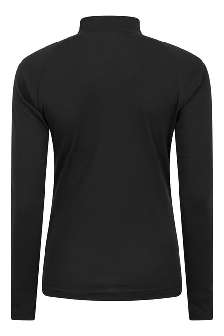 'Talus' Women's Base Layer Top Half Zip Thermal Long Sleeved Tee Black - Image 3
