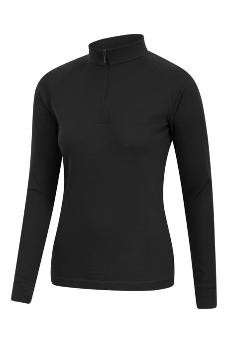 'Talus' Women's Base Layer Top Half Zip Thermal Long Sleeved Tee Black - Image 4
