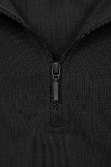 'Talus' Women's Base Layer Top Half Zip Thermal Long Sleeved Tee Black - Image 5