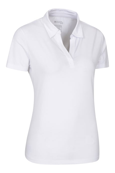 Women's UV Polo T-Shirt V Neck Summer Ladies Active Casual Tee White - Image 2