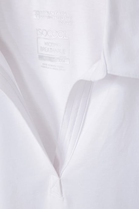 Women's UV Polo T-Shirt V Neck Summer Ladies Active Casual Tee White - Image 4
