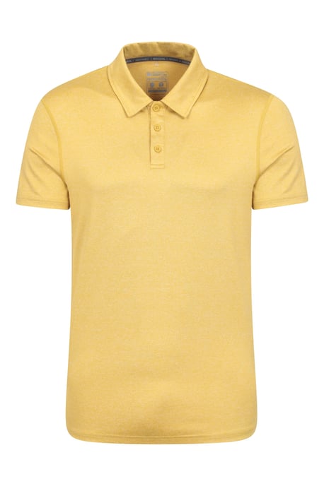 'Agra' Men's Striped Polo T-Shirt Sun Protection Sweat Wicking Tee Yellow - Image 2