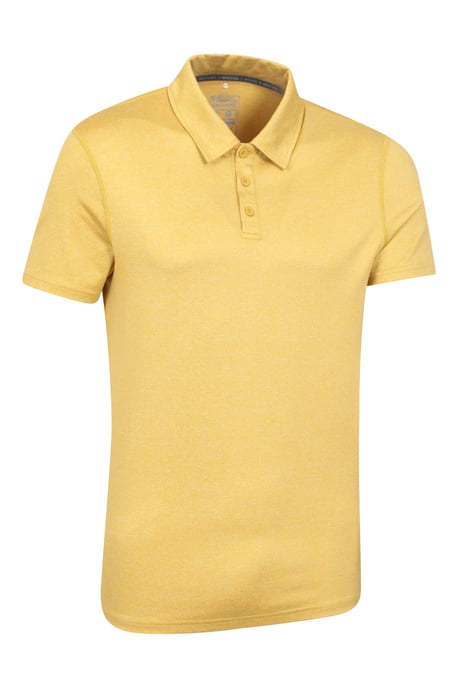 'Agra' Men's Striped Polo T-Shirt Sun Protection Sweat Wicking Tee Yellow - Image 3