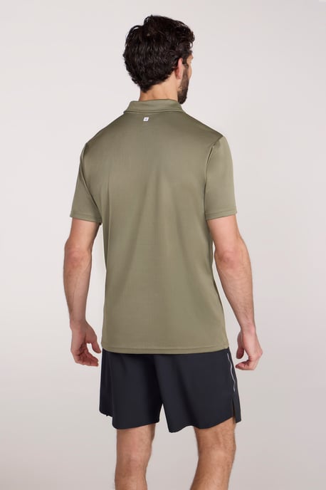 'Endurance' Men's Polo IsoCool Sun Protection Top Quick Dry Everyday Tee Khaki - Image 3