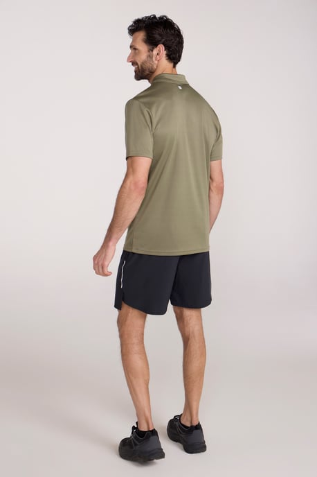 'Endurance' Men's Polo IsoCool Sun Protection Top Quick Dry Everyday Tee Khaki - Image 4