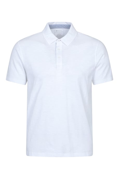 'Hasst II' Men's Polo with Button Neck Cotton Sun Protection Casual Tee White - Image 1
