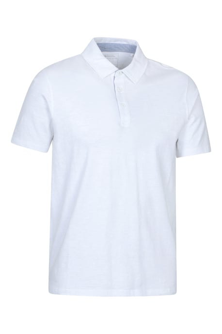 'Hasst II' Men's Polo with Button Neck Cotton Sun Protection Casual Tee White - Image 4