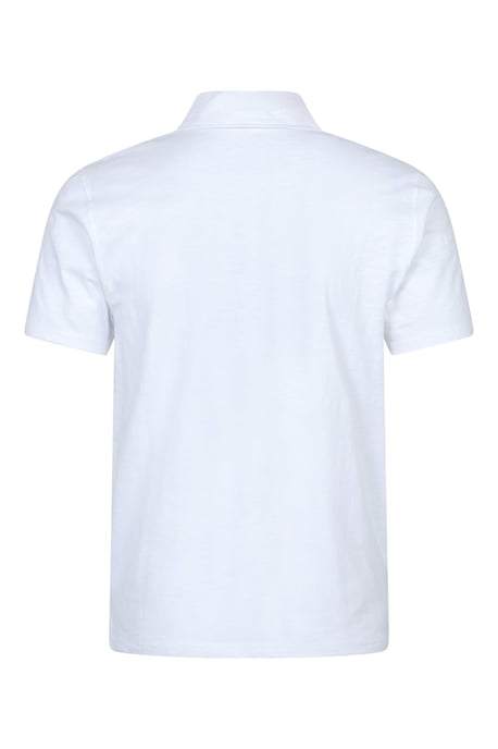 'Hasst II' Men's Polo with Button Neck Cotton Sun Protection Casual Tee White - Image 5