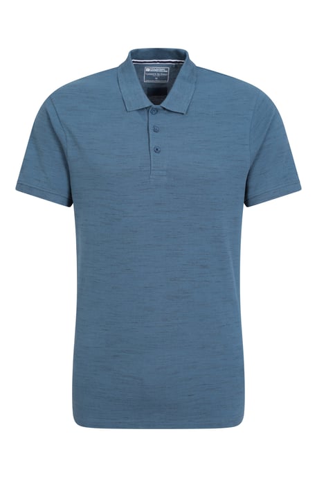 'Dawnay Pique' Men's Slub Textured Polo Shirt Comfy Casual T-Shirt Blue - Image 6