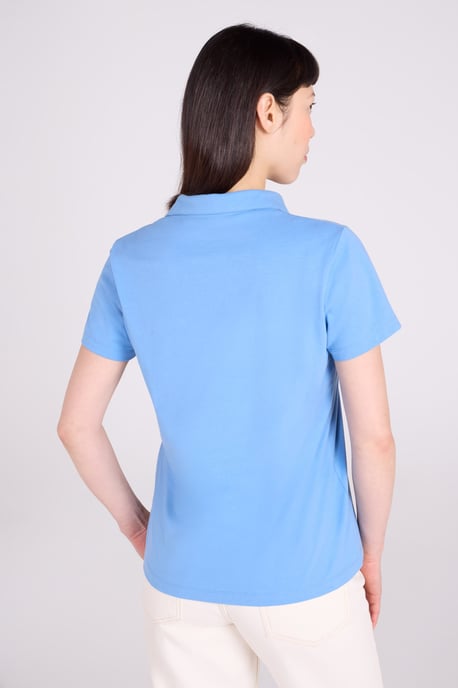 Women's UV Polo T-Shirt V Neck Summer Ladies Active Casual Tee Medium Blue - Image 3