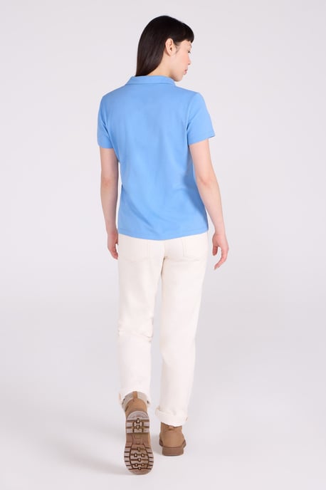 Women's UV Polo T-Shirt V Neck Summer Ladies Active Casual Tee Medium Blue - Image 4