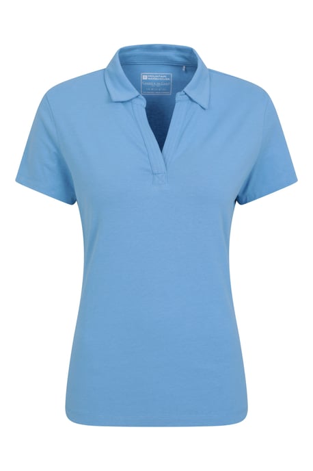 Women's UV Polo T-Shirt V Neck Summer Ladies Active Casual Tee Medium Blue - Image 5