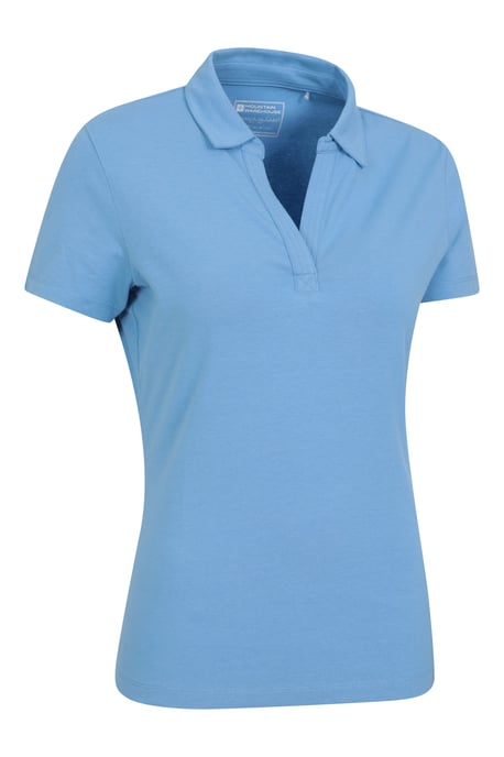Women's UV Polo T-Shirt V Neck Summer Ladies Active Casual Tee Medium Blue - Image 6