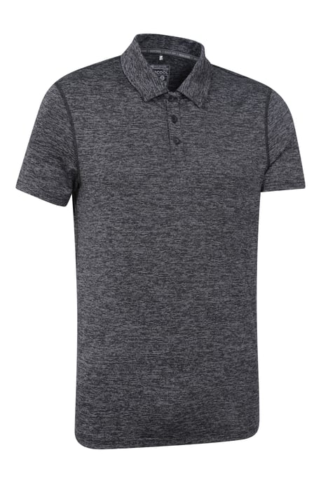 'Agra' Men's Striped Polo T-Shirt Sun Protection Sweat Wicking Tee Black - Image 6