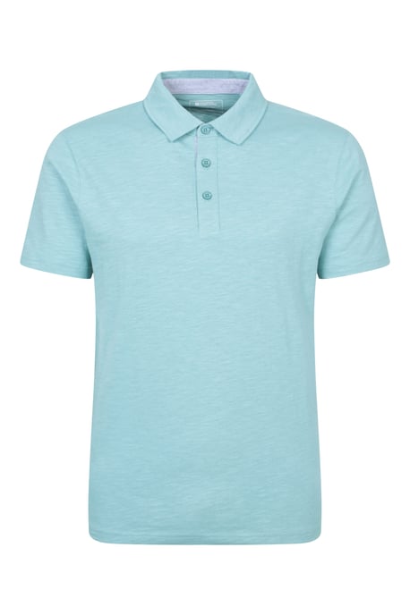 'Hasst II' Men's Polo with Button Neck Cotton Sun Protection Casual Tee Turquoise - Image 5