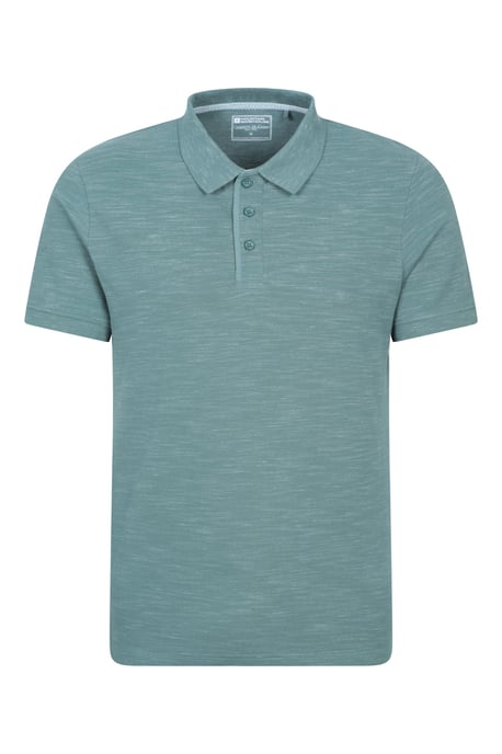 'Dawnay Pique' Men's Slub Textured Polo Shirt Comfy Casual T-Shirt Green - Image 6